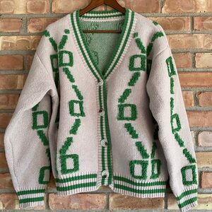 Cardigan Print Sweater